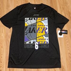 Los Angeles Lakers LeBron James Black T-Shirt Size XL NBA Basketball NWT